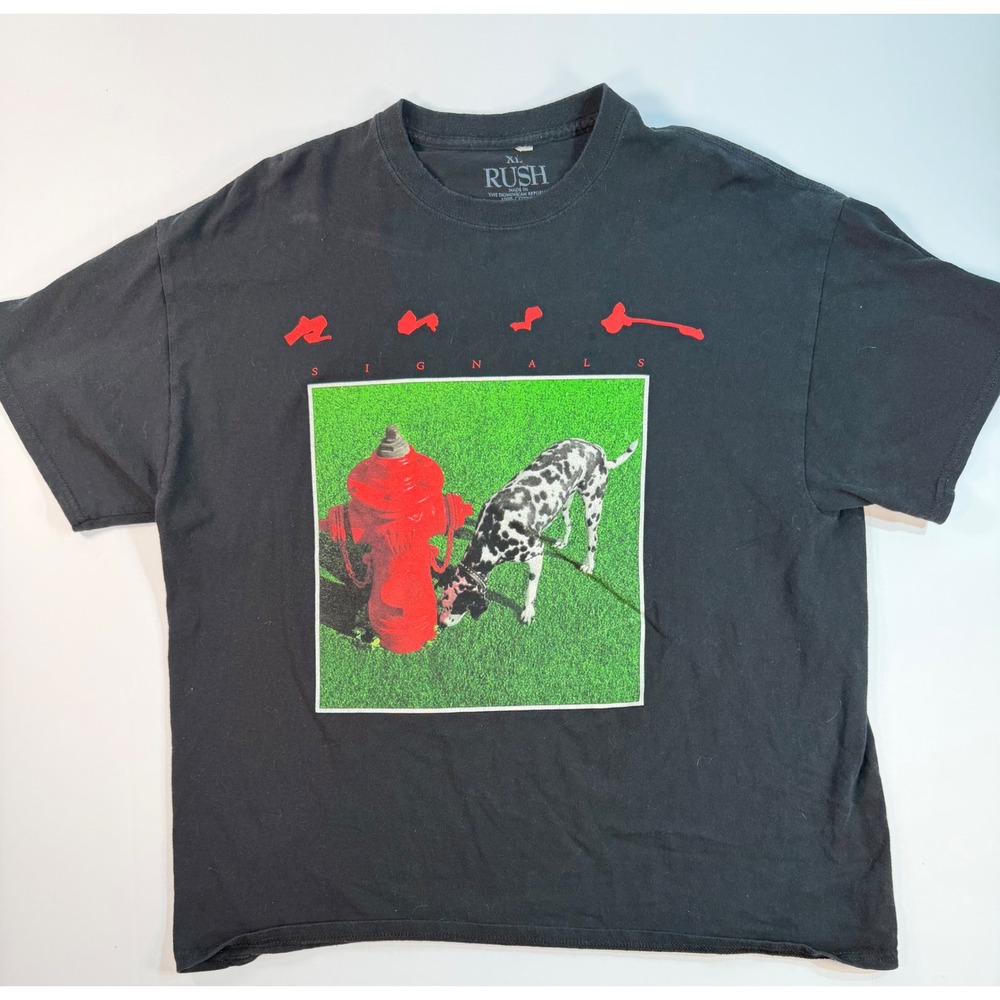 Rush Signals Band Tee Mens XL Black Short Sleeve Graphic Rock T-Shirt